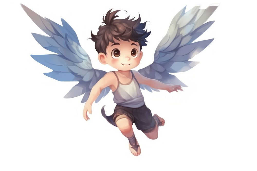 Cute flying boy fairy angel representation creativity. AI generated Image by rawpixel.