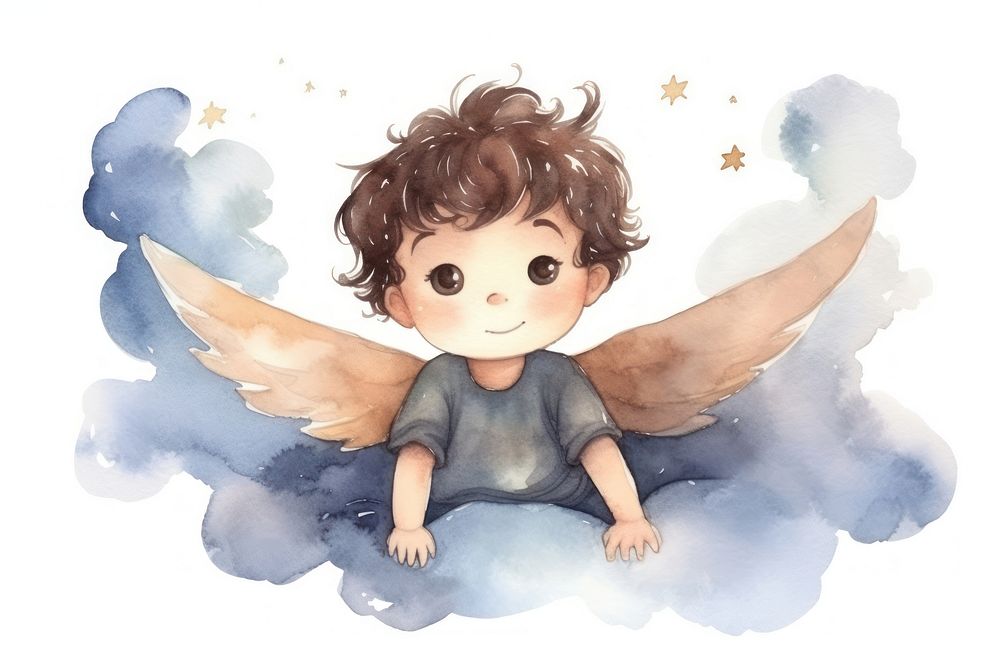 Cute flying boy fairy angel toy representation. AI generated Image by rawpixel.