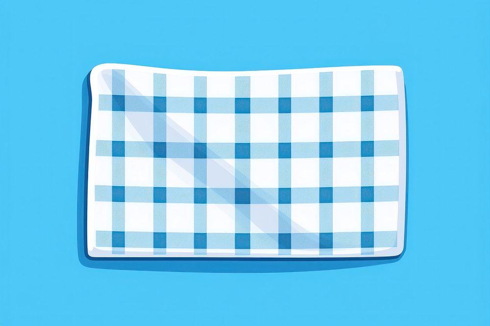 Plaid towel tablecloth blue rectangle. AI generated Image by rawpixel.