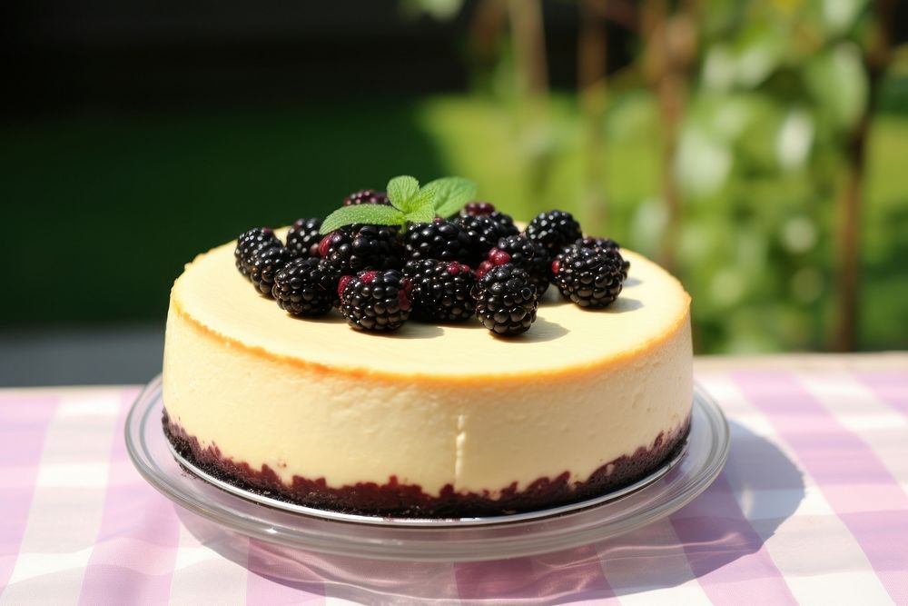 Cheesecake dessert berries berry. AI generated Image by rawpixel.