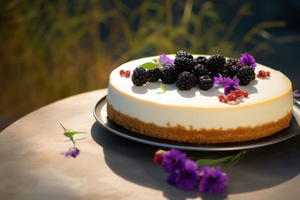 Cheesecake dessert berries cream. 