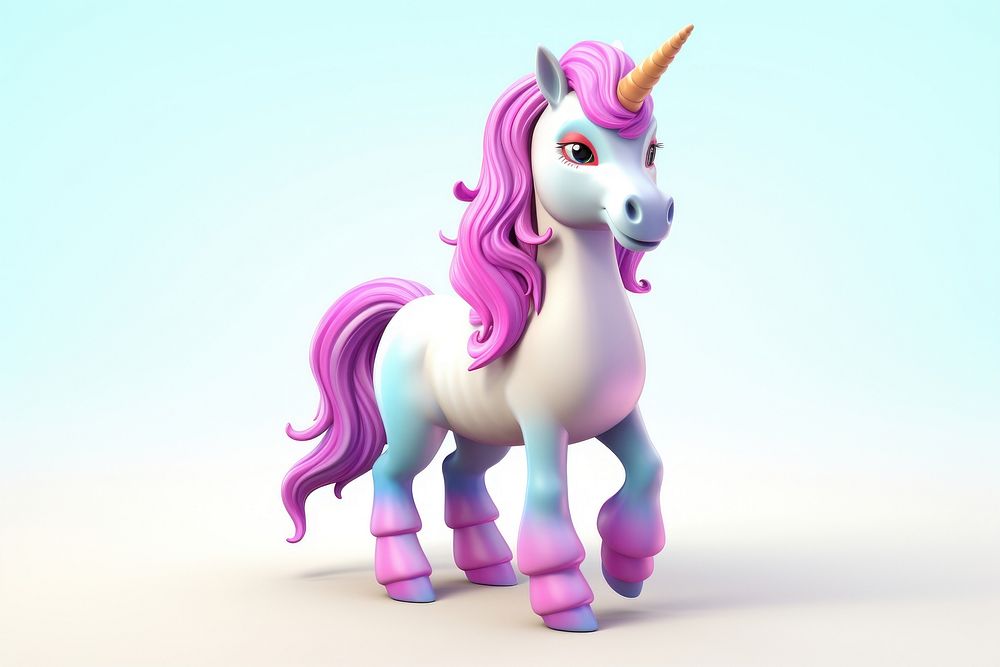 Unicorn figurine cartoon mammal. AI generated Image by rawpixel.