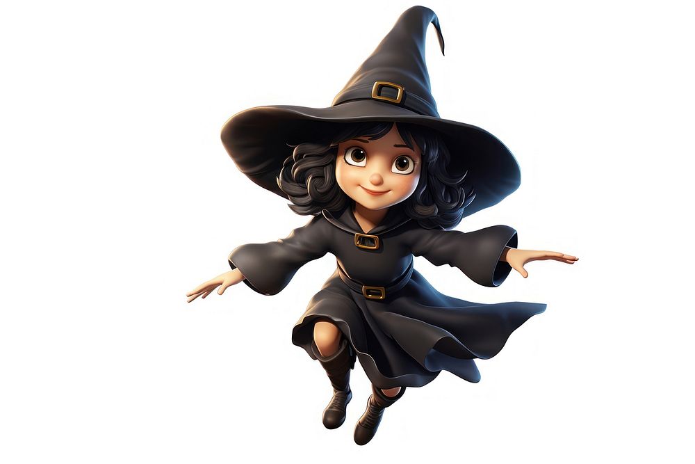 Witch cartoon adult white background. AI generated Image by rawpixel.
