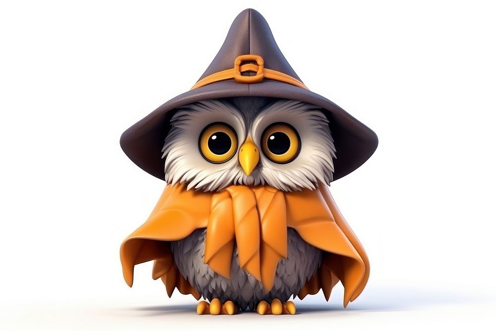 Owl cartoon animal white background. AI generated Image by rawpixel.