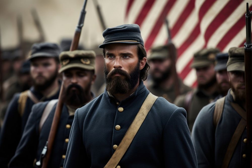 Civil War military portrait soldier. AI generated Image by rawpixel.