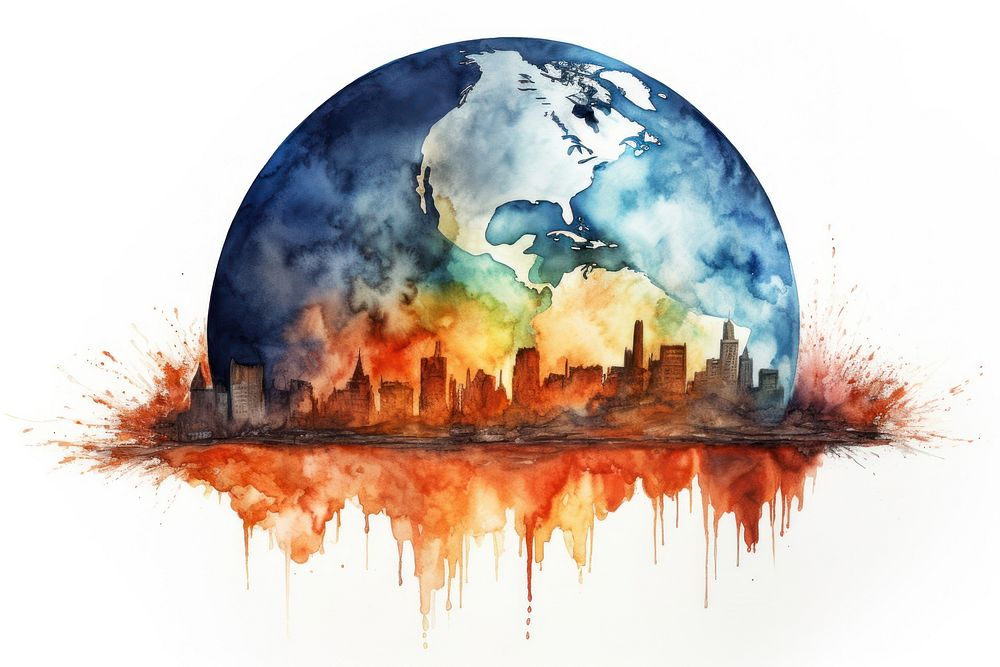Climate change sphere planet world. AI generated Image by rawpixel.
