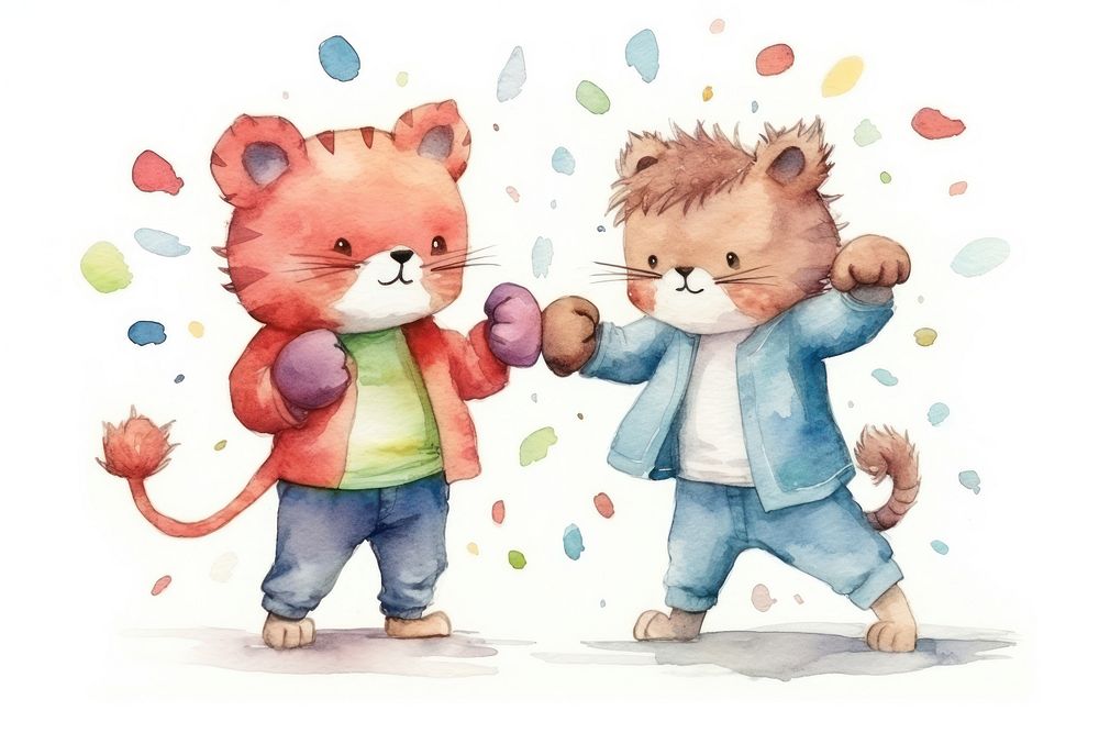 Cute cats boxing toy representation togetherness. AI generated Image by rawpixel.