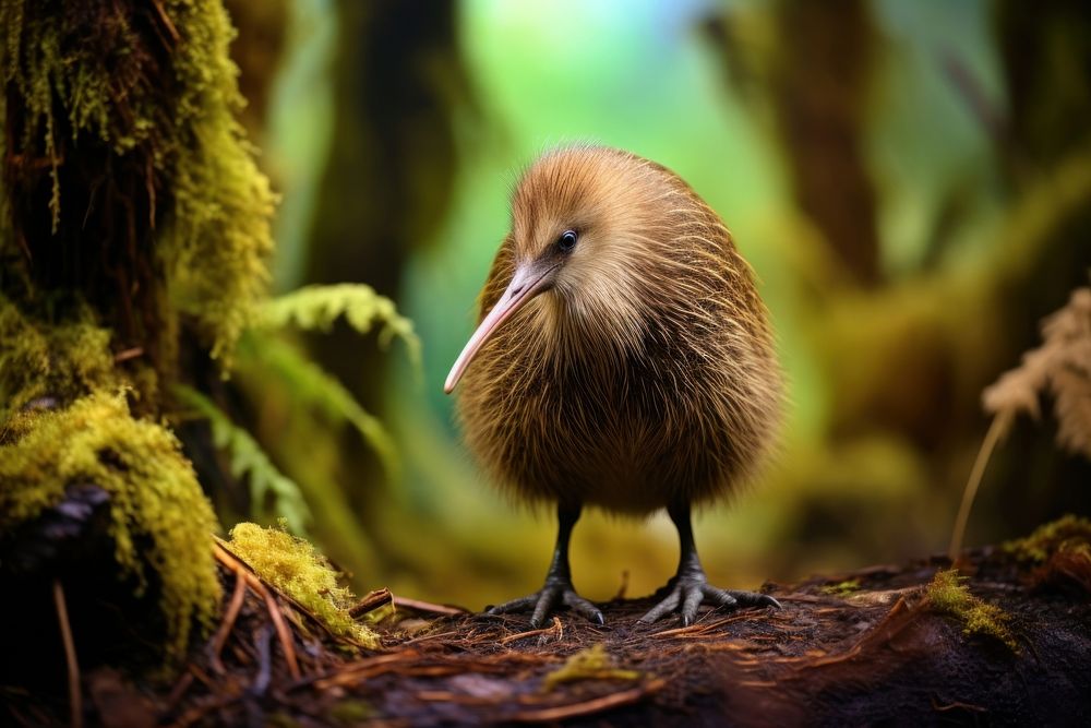 Brown Kiwi animal beak bird. 