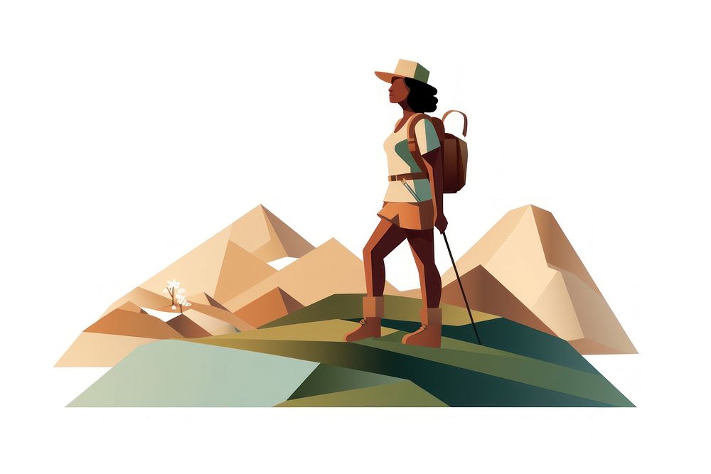 African american woman hiking outdoors walking adult. AI generated Image by rawpixel.