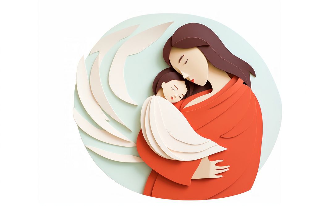Asian mom hugging baby photo affectionate togetherness. AI generated Image by rawpixel.