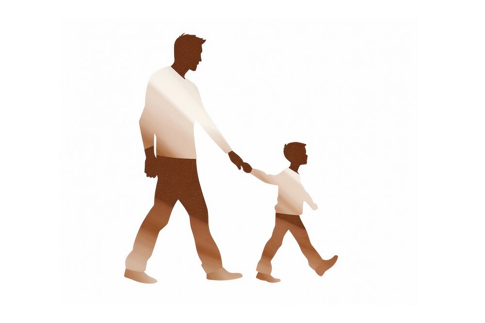 Walking father adult white background. AI generated Image by rawpixel.