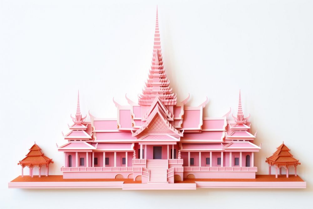 Thai temple architecture building pagoda. AI generated Image by rawpixel.