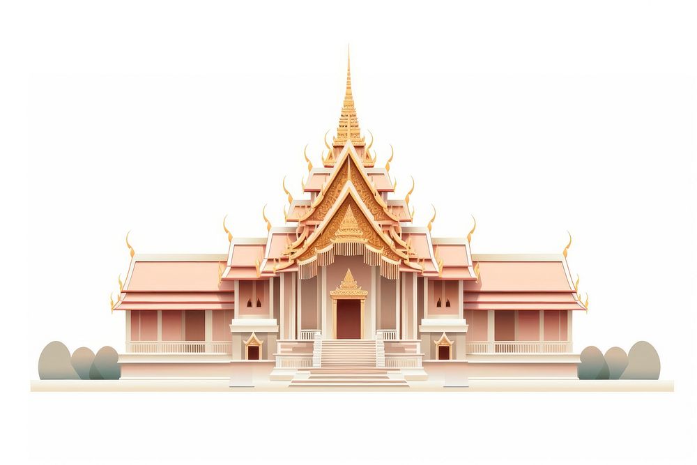 Thai temple architecture building pagoda. AI generated Image by rawpixel.