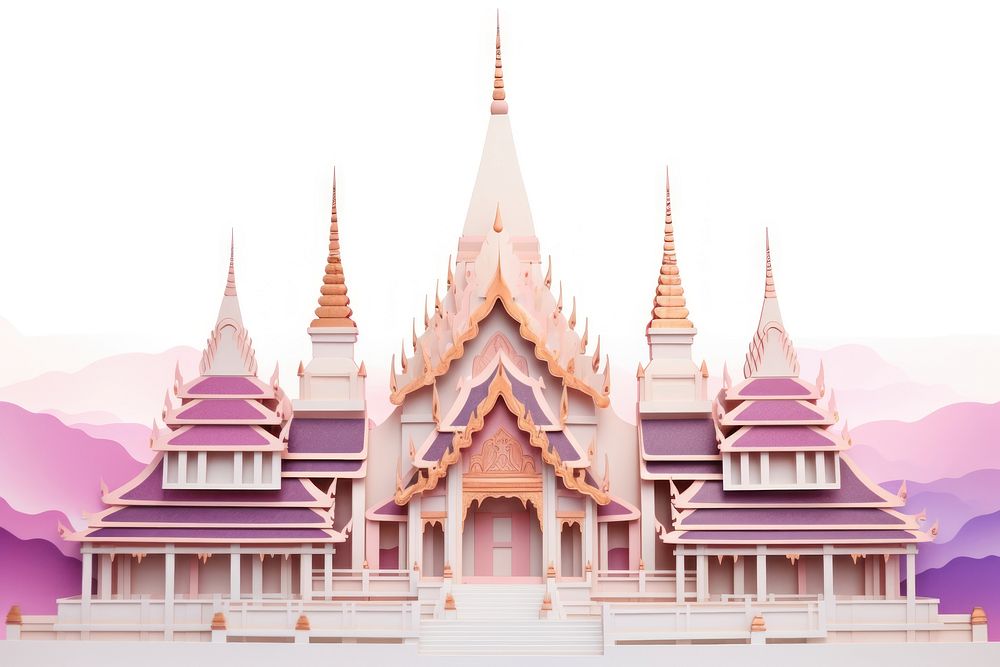 Thai temple architecture building pagoda. AI generated Image by rawpixel.