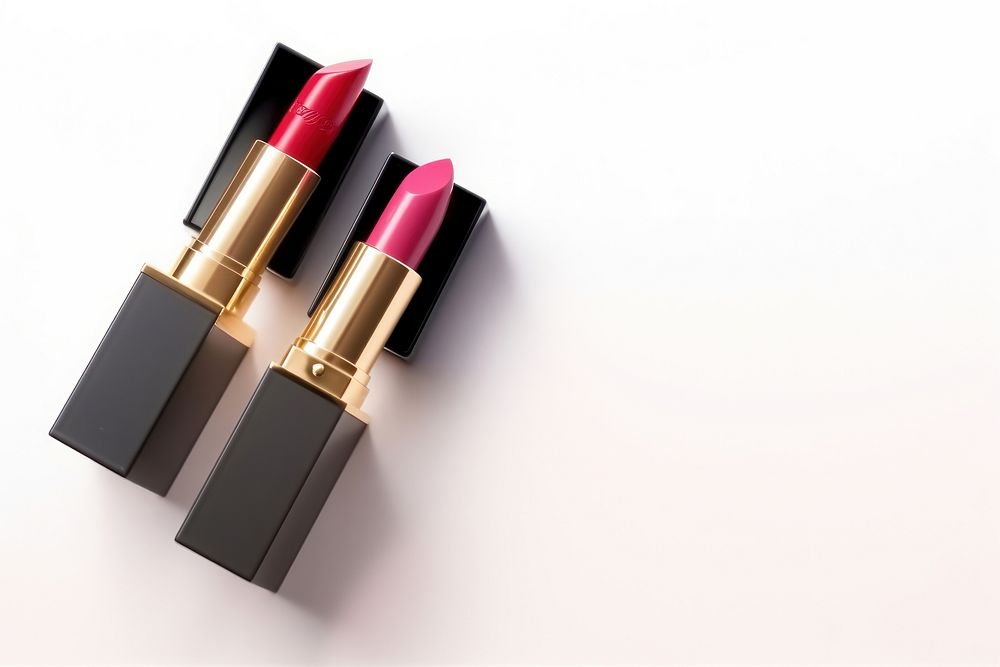 Lipstick cosmetics white background variation. 