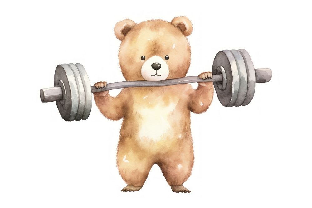 Cute bear fitness sports mammal toy. AI generated Image by rawpixel.