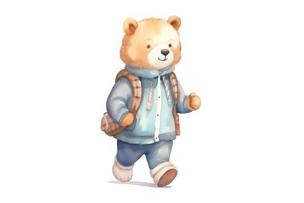 Cute bear influencer toy white background representation. AI generated Image by rawpixel.
