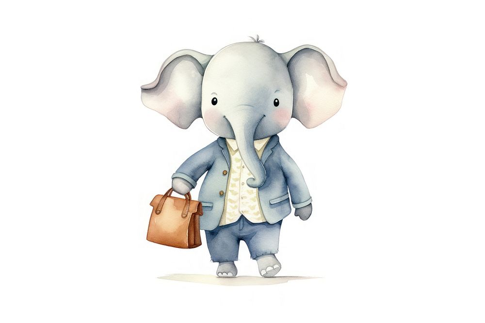 Elephant walking animal person. AI generated Image by rawpixel.