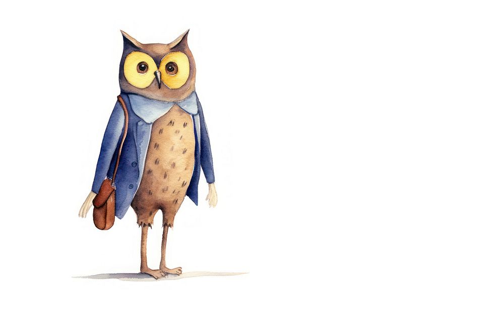 Owl teacher cartoon animal bird. AI generated Image by rawpixel.