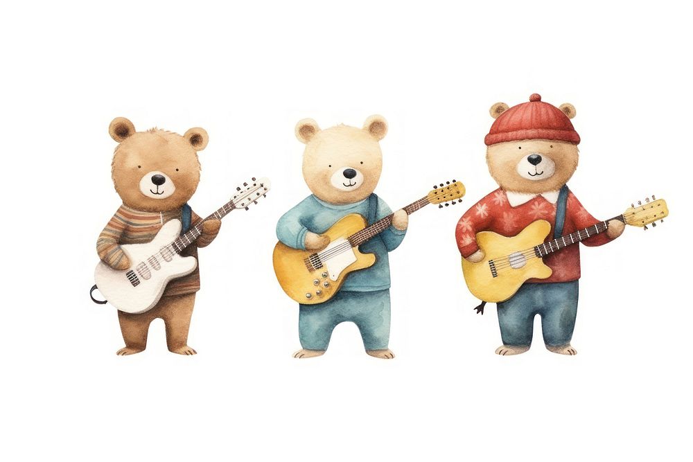 Figurine guitar music bear. 