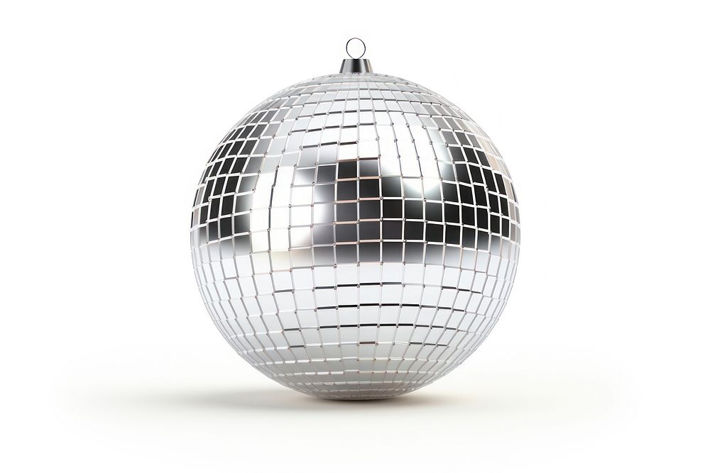 Disco Ball sphere shiny white background. AI generated Image by rawpixel.