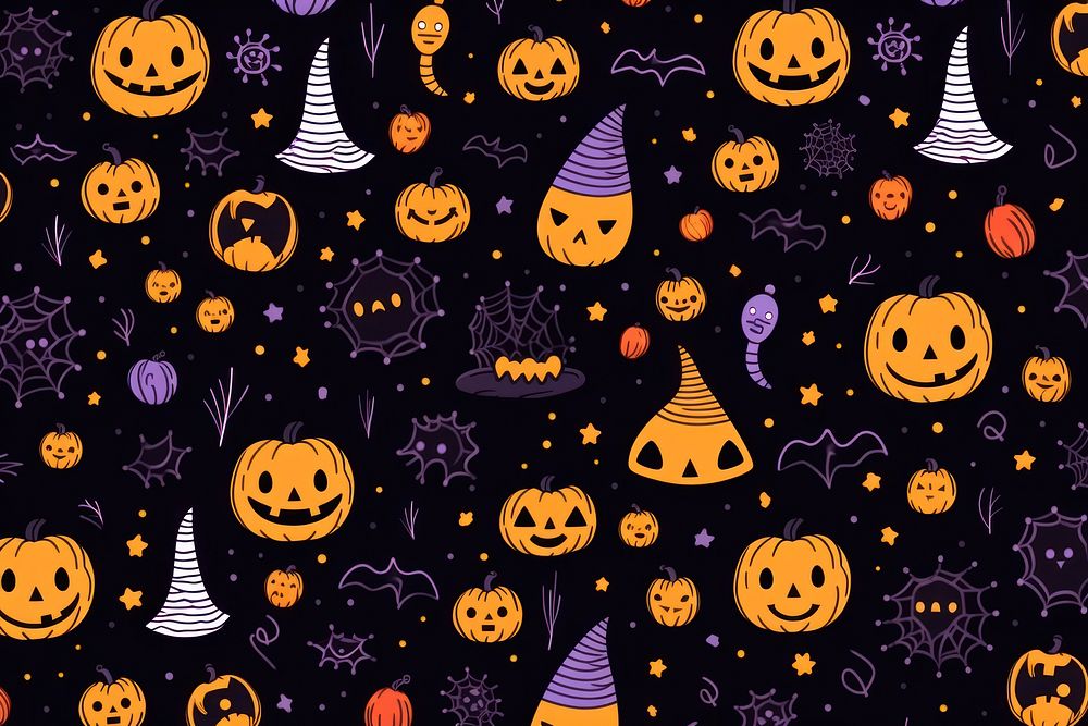 Halloween backgrounds pattern anthropomorphic. AI generated Image by rawpixel.