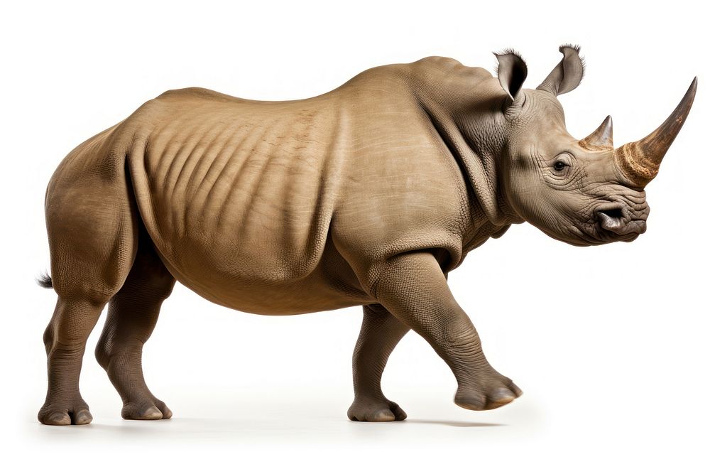 Black rhino wildlife animal mammal. AI generated Image by rawpixel.