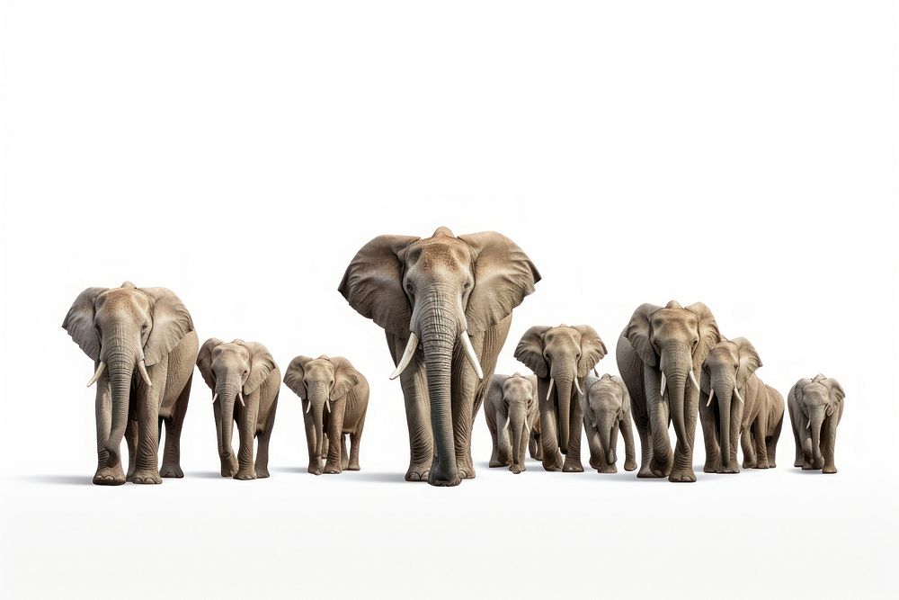 Elephant herd wildlife animal mammal. AI generated Image by rawpixel.