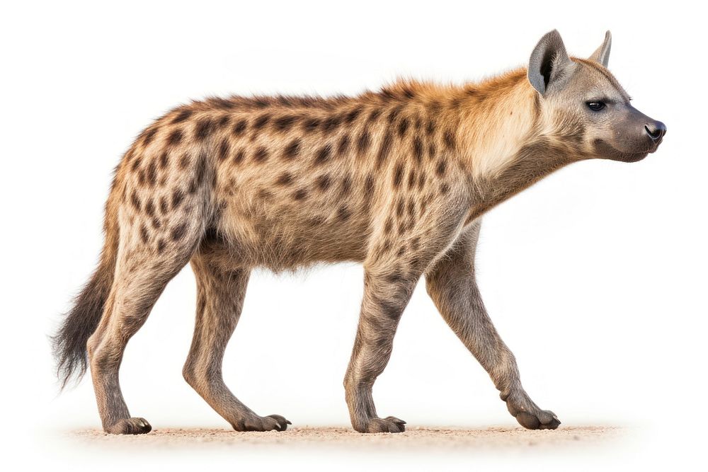 Walking hyena wildlife mammal animal. AI generated Image by rawpixel.