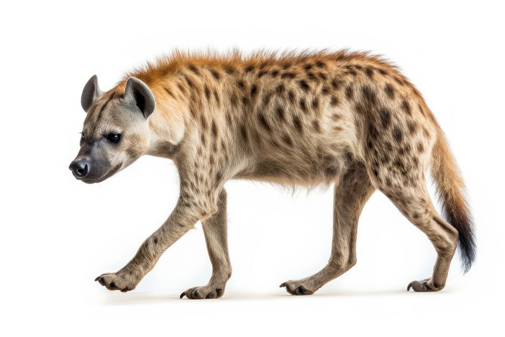 Walking hyena wildlife animal mammal. AI generated Image by rawpixel.