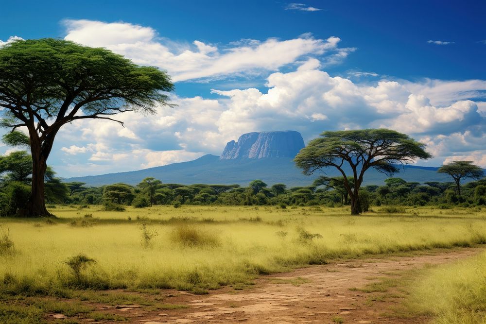 African national park nature landscape grassland. AI generated Image by rawpixel.