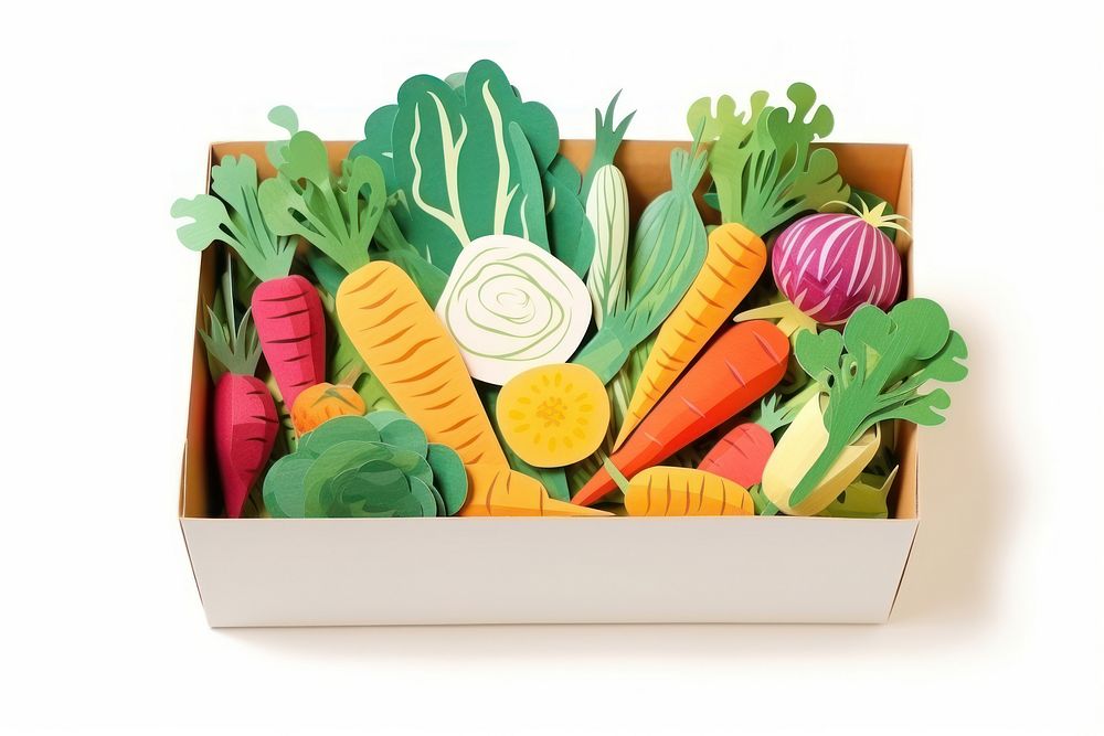 Vegetable box carrot plant. AI generated Image by rawpixel.