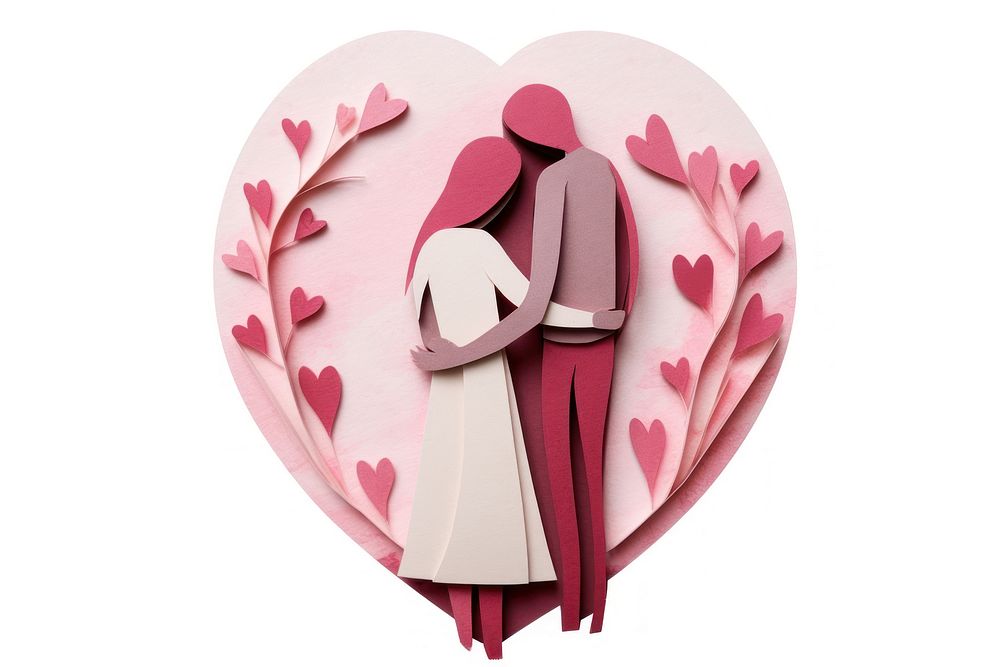 Family hugging heart white background representation. AI generated Image by rawpixel.