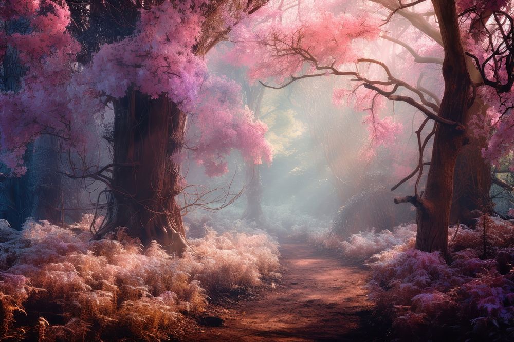 Pastel enchanted forest landscape outdoors | Free Photo - rawpixel