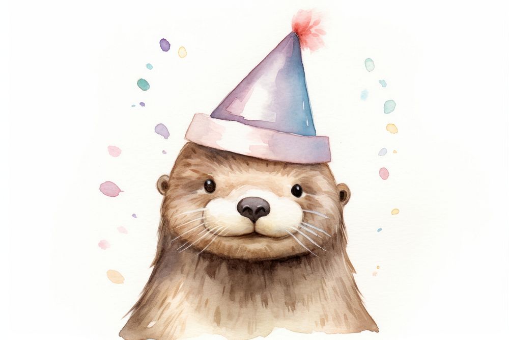 Otter mammal animal party. AI generated Image by rawpixel.