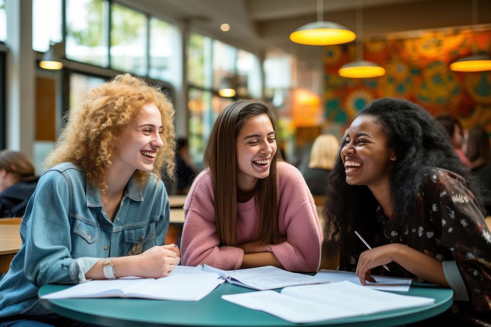 Laughing student adult happy. 