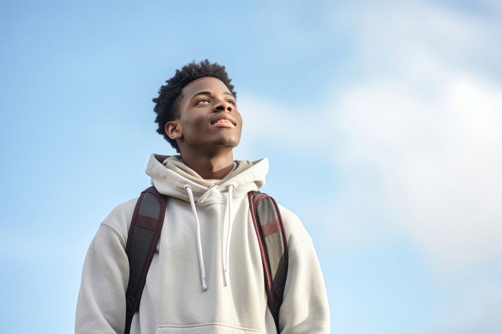 Teenager study abroad looking photo sky. AI generated Image by rawpixel.