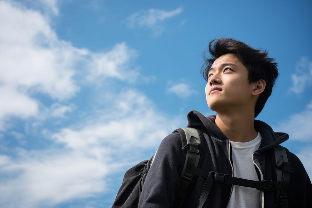 Teenager study abroad outdoors backpack looking. AI generated Image by rawpixel.