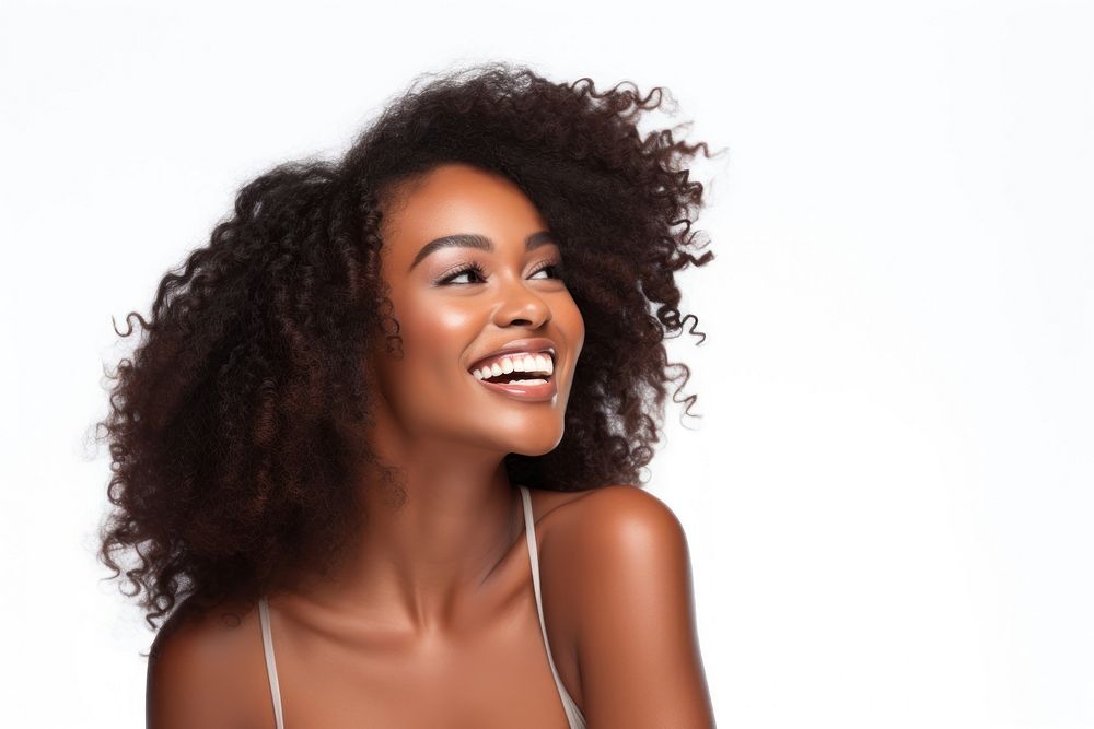Black woman laughing smiling adult. AI generated Image by rawpixel.