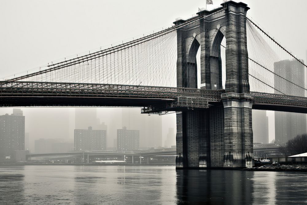 Brooklyn Bridge bridge brooklyn bridge architecture. AI generated Image by rawpixel.