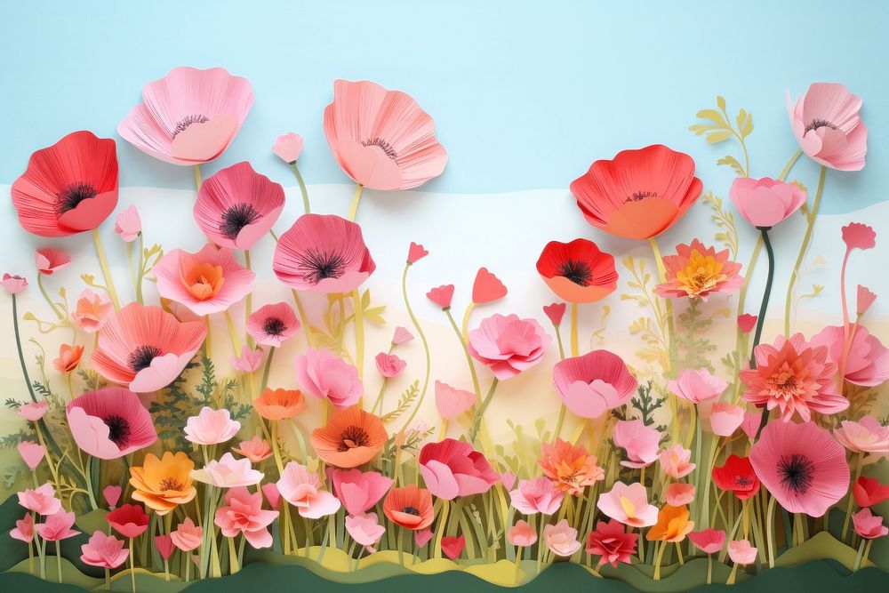 Flower field plant petal poppy. AI generated Image by rawpixel.