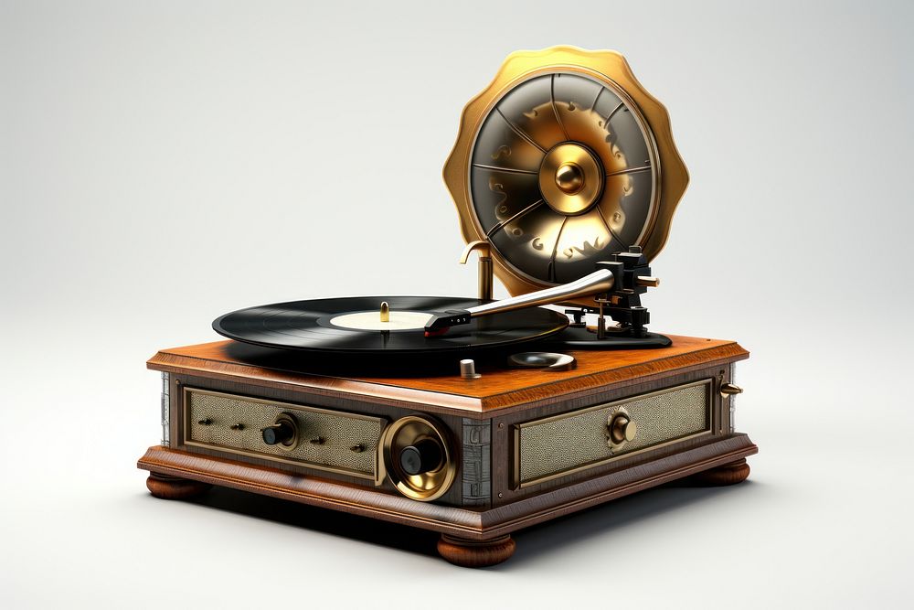 Antique vinyl player electronics gramophone technology. AI generated Image by rawpixel.