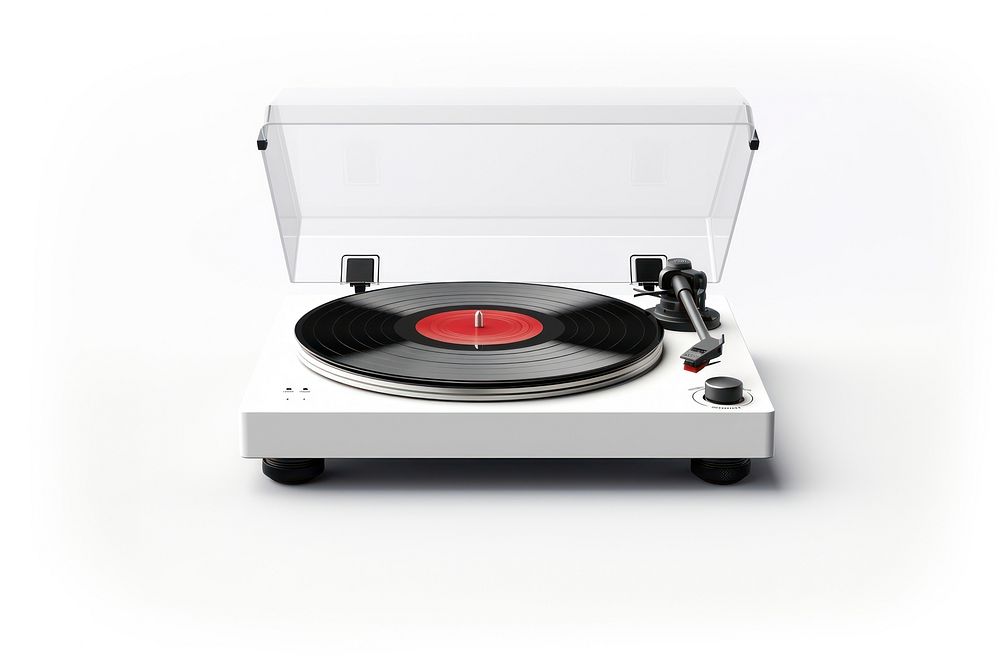 Vinyl player electronics white background gramophone. AI generated Image by rawpixel.
