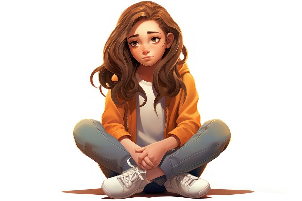 Teenager footwear portrait sitting. AI generated Image by rawpixel.