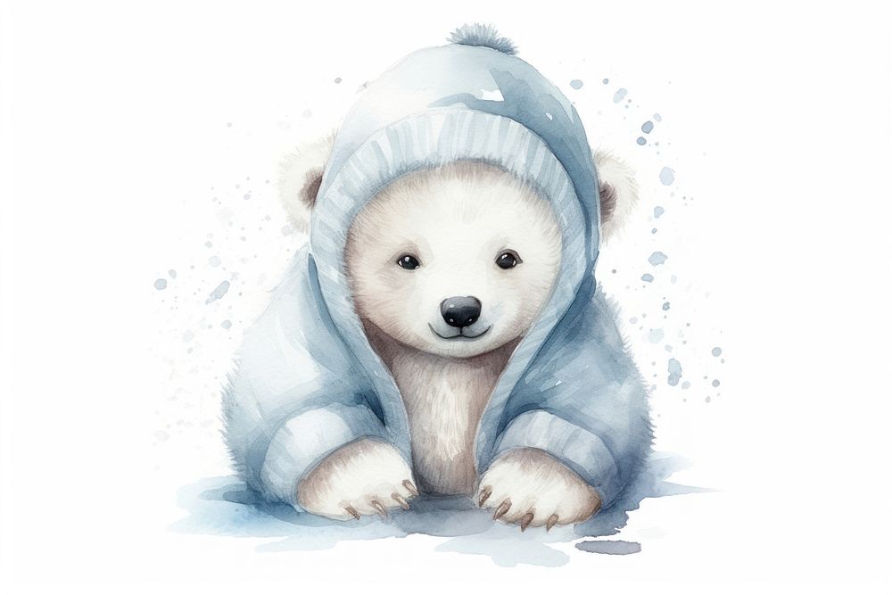 Polar bear animal mammal dog. AI generated Image by rawpixel.