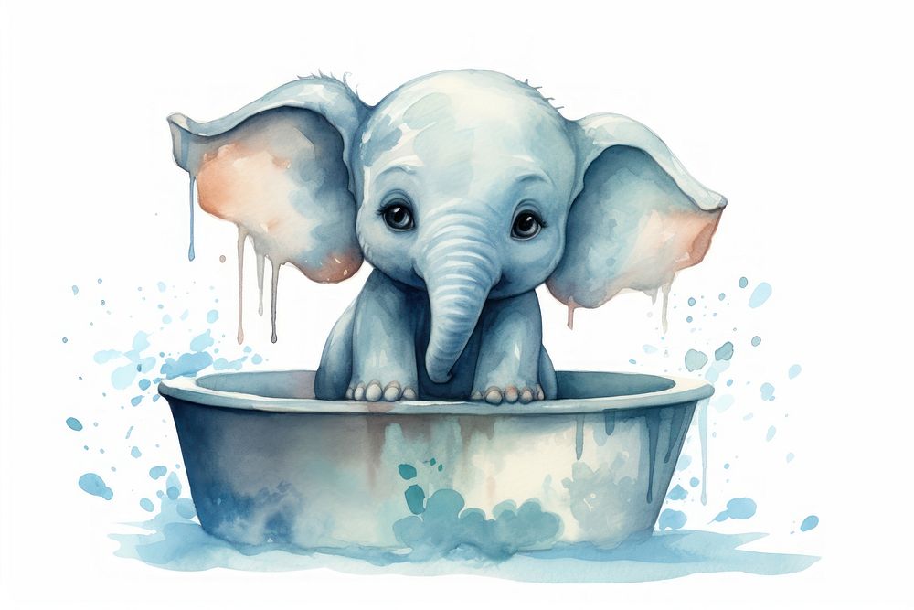 Elephant animal mammal tub. AI generated Image by rawpixel.