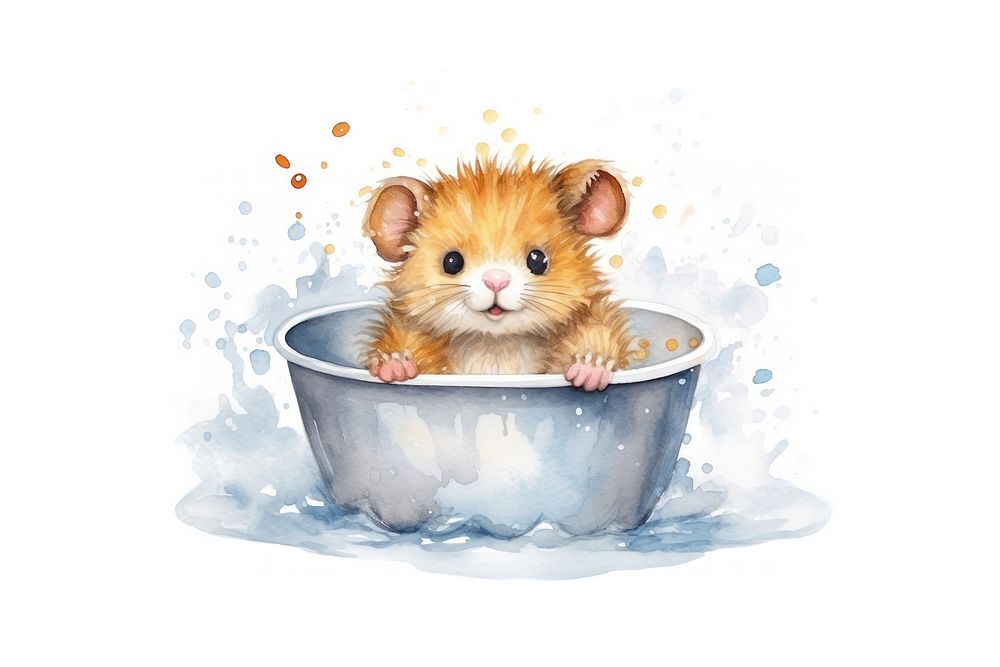 Animal hamster bathtub mammal. AI generated Image by rawpixel.