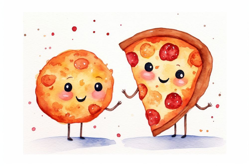 Cute pizza food anthropomorphic confectionery. AI generated Image by rawpixel.