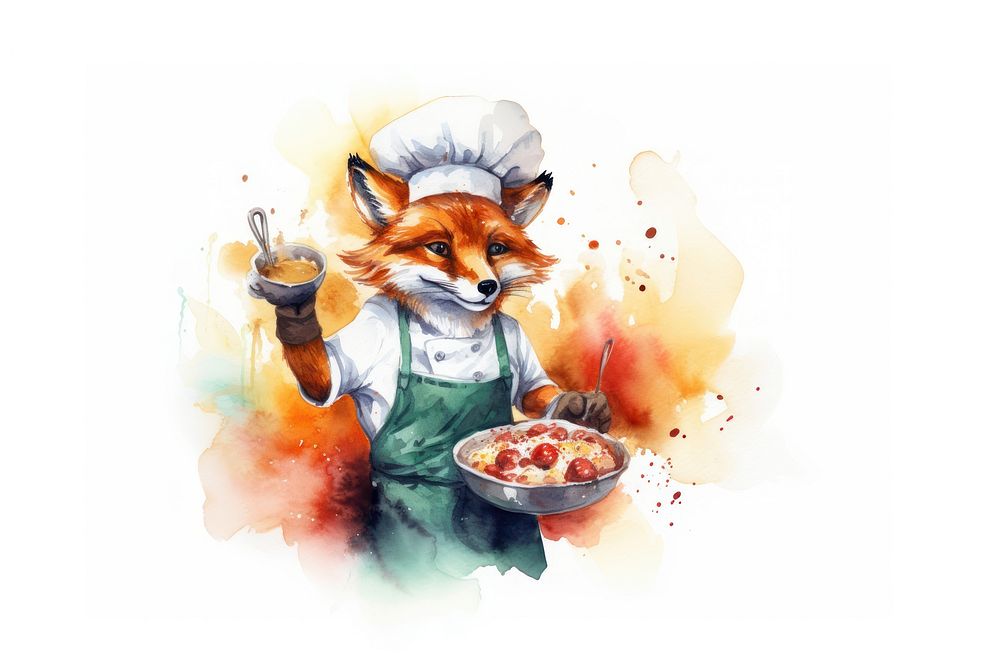 Fox selling pasta food advertisement creativity. AI generated Image by rawpixel.
