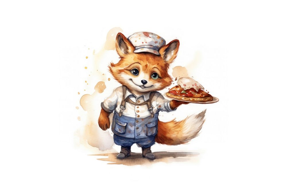 Fox selling pizza shop mammal animal food. AI generated Image by rawpixel.